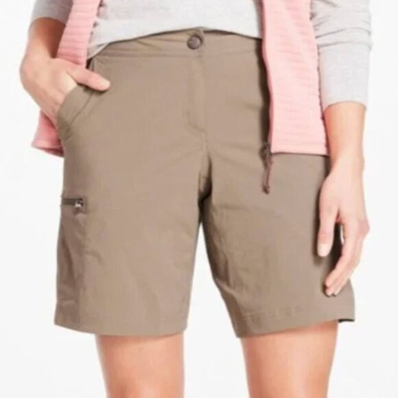 L.L. Bean Women's Water-Repellent Comfort Shorts, Mid-Rise Costal Dune Size 6 - Picture 1 of 9